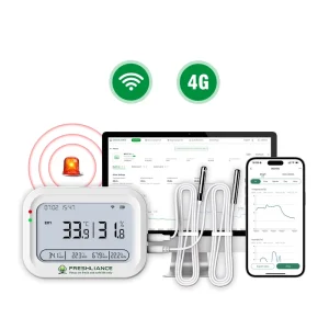 Industrial 4G WiFi LTE Temperature and Humidity Logger Recorder with Real-Time SMS and Email Alerts for Warehouse