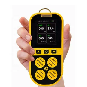 Industrial Explosion-Proof 4-in-1 Gas Detector for CO/H2S/O2/CH4 with Rechargeable Portable Gas Monitor and Analyzer