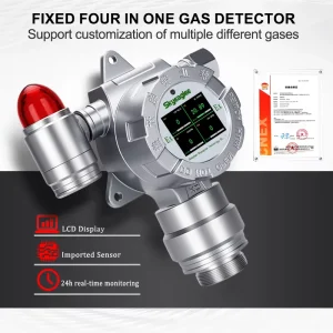Industrial Fixed Gas Detector Nh3 Ammonia O3 Ozone CH4 LEL H2s 4 Gas Analyzer Leak Detection Equipment with Diffusion Sampling