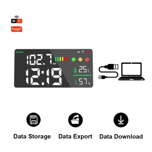 Industrial Grade Indoor WiFi Temperature and Humidity Monitoring System 30 130dBA Decibel Meter with Rechargeable LED Screen
