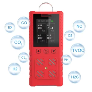 Industrial LEL O2 NO NO2 CO H2S Gas Detector with Nitric Oxide and Nitrogen Dioxide Monitoring