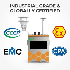 Industrial Multi-Parameter Air Quality Monitor with Fixed Gas Detector and Observation Window
