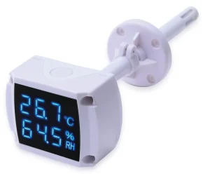 Industrial RS485 Duct Temperature and Humidity Sensor Monitor with LCD Display ±0.3℃ High Accuracy for Warehouse Factory