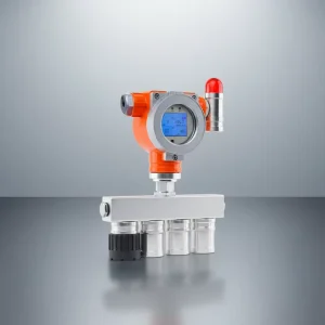 Industrial Wall-Mounted 4-in-1 Fixed Gas Leak Detector for CO, H2S, Oxygen, Methane and LPG in Confined Spaces