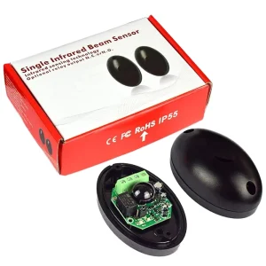 Infrared Beam Sensor, 1 Pair, Active IR Photoelectric Detector for Security Alarm System