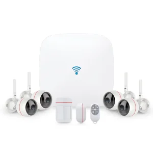 Integrated WiFi 4 Channel CCTV Security Cameras 1080P With IP 4G WiFi Network Residential Office Shop Home Intrusion Alarm