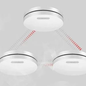 Interlinked Smoke Alarm Security System with High-Sensitivity Detector and RF Connectivity