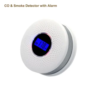 J&R Home Office Restaurant Security Device LCD Screen Smoke Carbon Monoxide Detector with Alarm