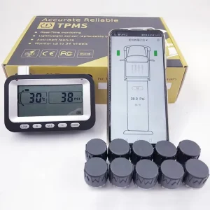 KA330 18X BLE 5.0 Digital 18 Sensors Real Time Full Time Alarms LCD Display 8 30V DC Driver Truck Tire Pressure Silver