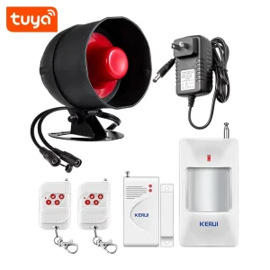 KERUI Tuya Loudly Speaker Kit 110db Loudly Speaker Buzzer Security System High Decibel Security Alarm Siren Home Alarm System