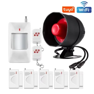 KERUI Tuya WIFI Loudly Speaker 110dB Burglar Anti theft Wireless Siren Home Security Alarm System PIR Detector Door Sensor