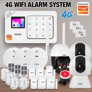 KERUI W184 4G WIFI GSM Home Security Wireless Alarm System Alexa Home 5MP Works with Tuya Smart Camera Door Sensor Burglar Alarm