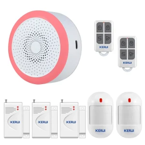 KERUI W580 Tuya WiFi Sound Light Alarms Remote Control With PIR Motion Sensor Door Window Sensor Home Security Alarm Systems
