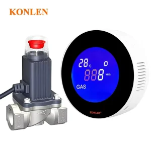 KONLEN Wi Fi Gas Leak Detector ABS Home Operated Propane Solenoid Valve Automatic LPG Methane Propane Butane Kitchen Gas Leak
