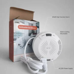 Kitchen Household Combustible Gas Detector with Photoelectric Sensor and ABS Plastic Construction