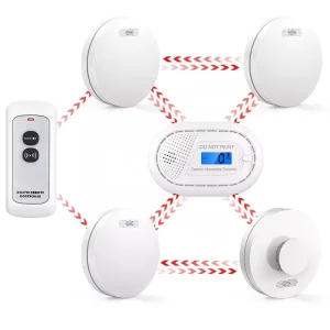 LCD Digital Display Carbon Monoxide and Smoke Fire Detector with Tamper Alarm 85dB Alert EN14604