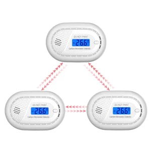 LCD Display Wireless Carbon Monoxide Detector High Accuracy CO Alarm EN50291 Certificated Interlink CO Alarm Detector RF Alarm