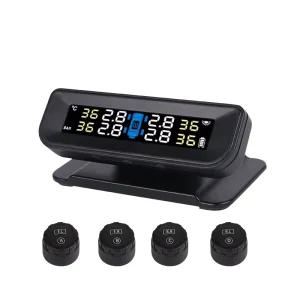 LCD Solar Wireless Car TPMS with Abnormal Pressure Alarm