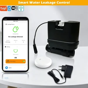 LD2602PL-LB WiFi and LoRa Smart Water Leak Detector with Solenoid Valve, Auto Shutoff, Flow Meter Controller