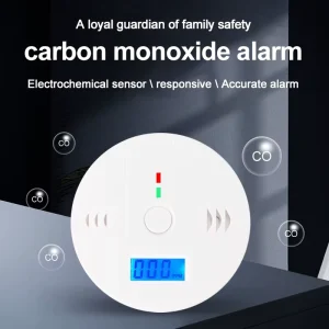 LED Screen Carbon Monoxide Sound Alarm with ABS Material, 100dB Battery Power and 360-Degree Coverage