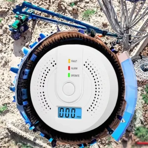 LED Smart Portable Ceiling-Mounted Carbon Monoxide Monitor and CO Gas Alarm with Honeycomb Soot Detector and Cloud System