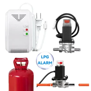 LPG Gas Detector Methane CH4 Leak Alarm Sensor with Shut-off Solenoid Valve DN20 Automatic Control