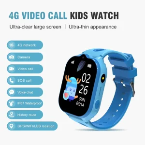 LT52E Kids 4G Smartwatch with OLED Display, 950mAh Battery, Video Call, GPS and IP67 Waterproofing