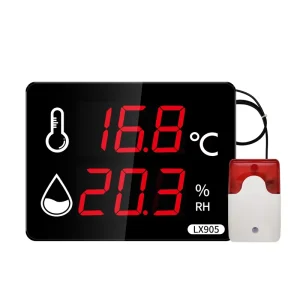 LX905 F Digital Thermohygrometer with Alarm Function Temperature and Humidity Monitoring LCD Display for Home Office Warehouse