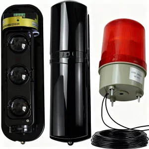 Long-Distance Outdoor IR Beam Alarm, 3 Beams, 50-250m, 360° Detection, ABS, Wi-Fi