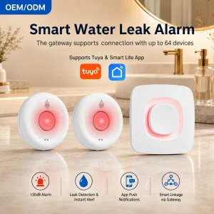 Long Range RF 433MHz Water Leakage Sensor Set With WiFi Gateway Hub Tuya App Control Smart Water Leak Detector