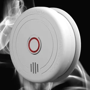 Low-Battery Reminder Fire Alarm with Replaceable 9V DC Battery for Office and Home Use
