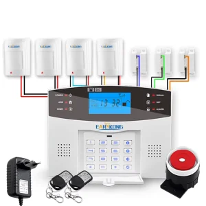 M2B Wired and Wireless Home Security Alarm System with APP, Keyboard, Screen, Intercom, 433 MHz GSM