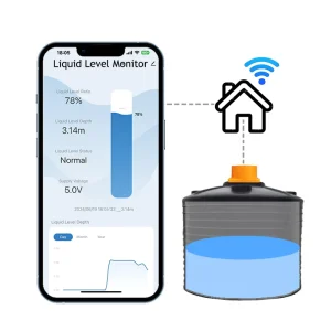 ME201W Water Tank Alarm WiFi Tuya APP Water Usage Meter Apartments Remote Tank Monitor Ultrasonic Water Level Sensor