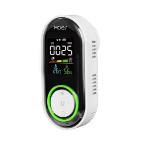 MOES CO Smoke Gas Detector Alarm Plug in Carbon Monoxide Sensor Warning LED Display Temperature Humidity Kitchen Garage Boiler