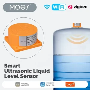 MOES Tuya WiFi Zigbee Smart Ultrasonic Liquid Level Sensor Water Tank Monitor With RealTime Alarm Notification APP RemoteControl
