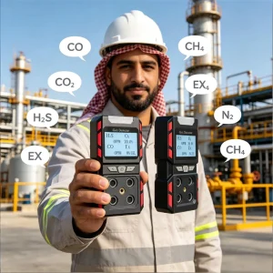 MP400 4-in-1 Gas Detector for Carbon Monoxide, Combustible Gas, Hydrogen Sulfide, and Oxygen