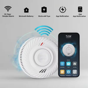 Manufacture Security 10 Years Battery Tuya Smart Wifi Smoke Alarm for Home Housing Hotel