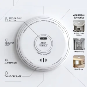 Manufacturer Factory 9V Photoelectric Smoke Detector Smoke Alarm with 85 dB Alarm and Low Battery Warning