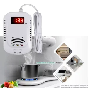 Manufacturer LPG Gas Leakage Combustible Gas Detector Sound Alarm ABS Plastic 4-in-1 Home Safety