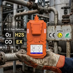 Manufacturer Portable 4 in 1 Portable Multi Gas Detector 4 Gas Monitor for H2S CO O2 EX Flammable Gas Leak Detecting