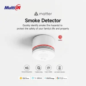 Matter Photoelectric Smoke Detector with App Alerts 85dB Fire Alarm