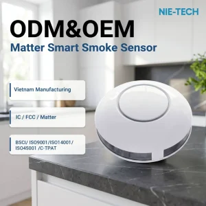 Matter Smart Smoke Sensor Photoelectric Fire Alarm 85dB Siren ETL FCC Certified Works with Apple Home Alexa Google