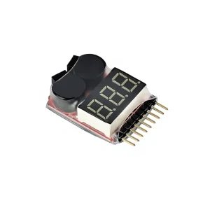 Metal BB-Ringing Lithium Battery Low-Voltage Alarm 1-8S 2-in-1 Voltage and Power Display Buzzer for Vehicles and Remote-Control Toys
