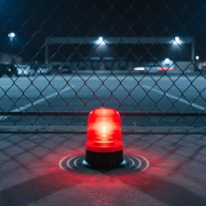 Microwave Sensor Sound and Light Alarm USB Change Audio Strobe Audible and Visual Siren for Outdoor Use