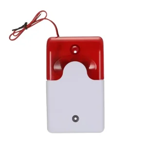 Mini ABS Home Security Alarm System with Wired Strobe Siren, Red Flashing Light, 12V Sound Alarm, Wi-Fi and Motion Sensor