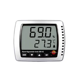Mini Desktop Temperature Humidity Meter with LCD Display, Alarm, and Continuous Measurement for Office or Laboratory