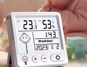 Mini Digital Temperature Humidity Meter with High-Precision Indoor, Household, and Car Monitoring