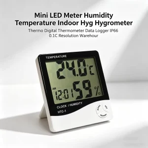 Mini LED Meter Humidity Temperature Indoor Hygrometer Thermo Digital Thermometer Data Logger IP66 0.1C Resolution Warehouse