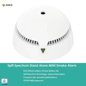 Mini Optical Smoke Alarm with Split-Spectrum Sensor and Two-Tube Design