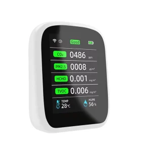 Mini Portable PM2.5, PM10, TVOC, CO2 and Formaldehyde Air Quality Monitor for Home and Office